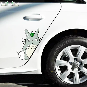 

Etie 2 X Car Accessories Cartoon Cute Totoro Car Door Sticker Decal for Motorcycle Honda Toyota Lada Wardrobe Focus Hyundai Kia