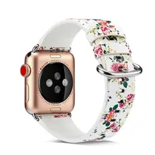 Leather Strap for apple watch band 4 44mm 40mm correa aple watch 42mm 38mm Floral Pattern wrist bracelet belt iwatch 3/2/1 band Leather Strap for apple watch band 4 44mm 40mm correa aple watch 42mm 38mm Floral Pattern wrist bracelet belt iwatch 3/2/1 band