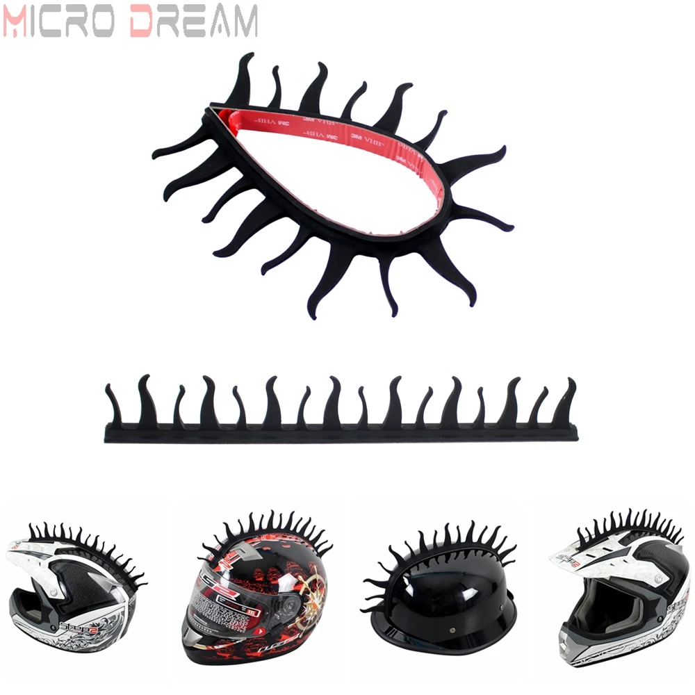 Pegatina para Casco de motocicleta Mohawk, Capacete de goma, decoración para Casco, tira de puntas, pegatinas de Capacete de llama de fuego Warhawk