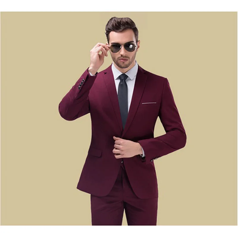 Nouveau Tapis Rouge Hommes Costumes Populaires Bourgogne Garçons Dhonneur Mariage Tuxedos Costume Homme Hommes Fête Bal Costume Veste Pantalon