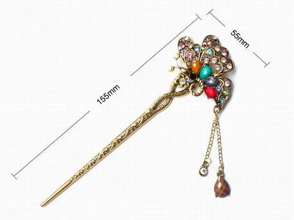 Vintage Antique Bronze Rhinestone Crystal Erfly Hairpin Vintage Antique Bronze Rhinestone Crystal Erfly Hairpin Chopsticks Hair Clips Sticks For Women Accessories On Aliexpress Alibaba Group