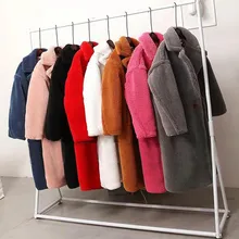 Зимние плюшевые пальто из искусственного меха, Женская Толстая теплая верхняя одежда из овечьей шерсти, Плюшевые куртки и пальто, женские толстые меховые пальто, 8 цветов cwf0183-5