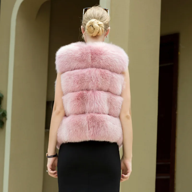 DUOUPA real fur coat for women luxury fox long part mainly suitable for new vest  throughout the Fox fur free shipping