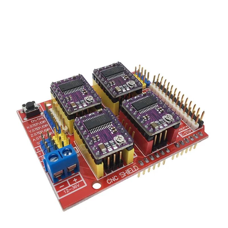 CNC щит V3 гравировальный станок 3d принтер+ 4 шт. A4988/DRV8825/AT2100 шаговый двигатель драйвер Плата расширения для Arduino UNO R3