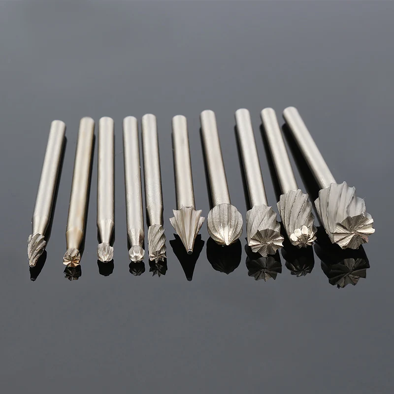 10pcs Rotating Burr Wood Carving File File Bit Wood Rotary File Woodworking Woodworking Milling Cutter Wood Engraving Flower Cut