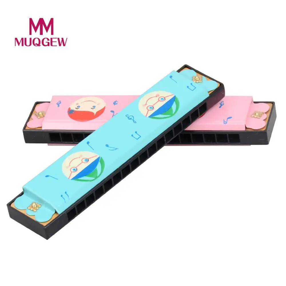 

MUQGEW Brand Colorful Harmonica Hooter Bugle Educational Toy Gift For Kids Educational Swan Harmonica 16 Holes Gift color random
