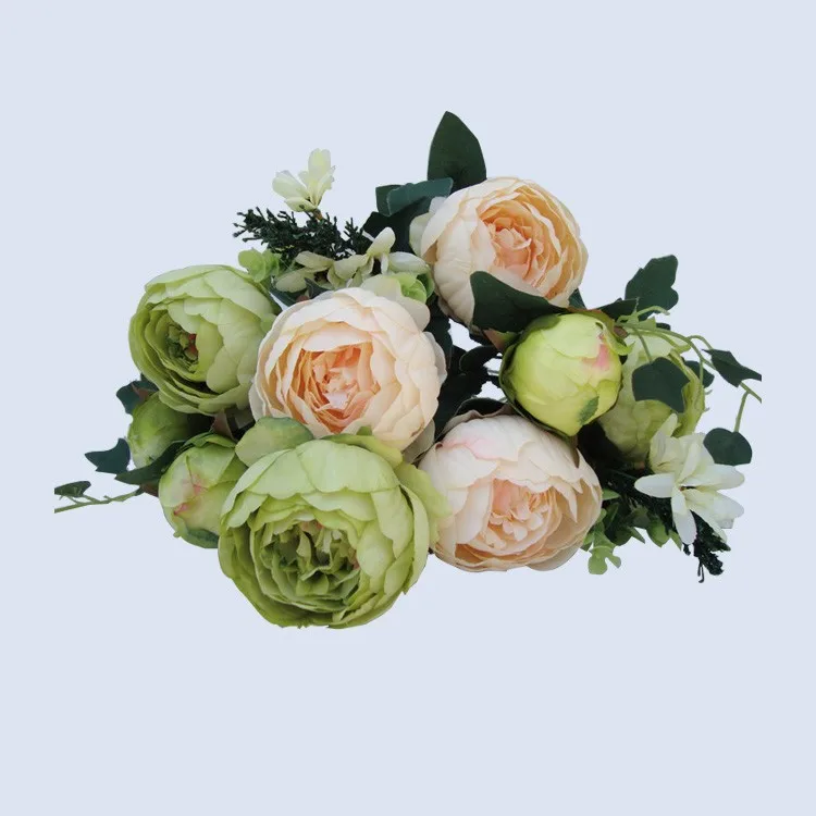 artificial silk flowers European 1 Bouquet Peony festival patriarch placed flower for wedding Home Party Decoration (1)
