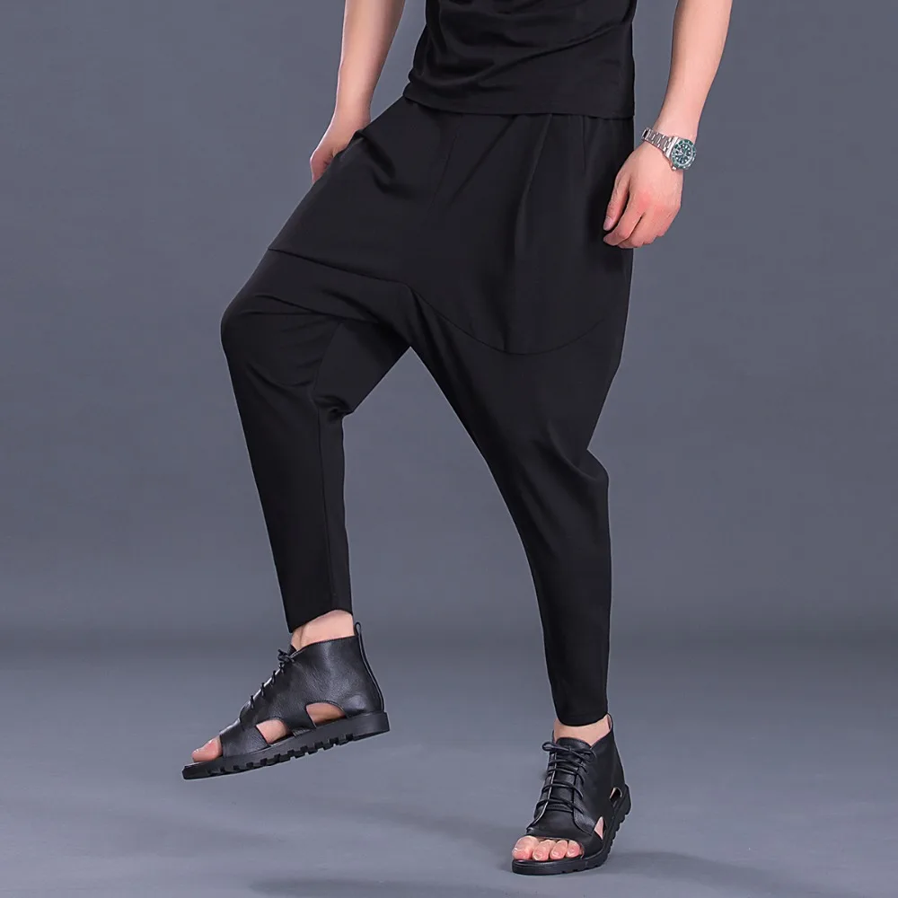 

2018 summer harem pants male Korean version of the trend of leisure large size nine points pants men's pants loose hanging pants