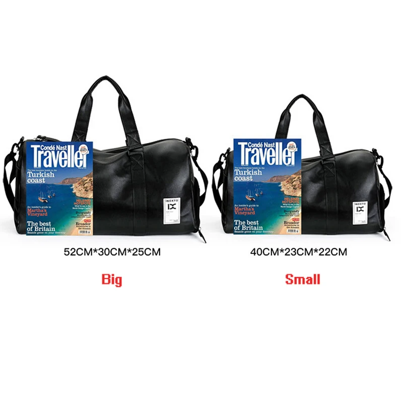 Black Leather PU Sport Bag Men For Gym Sport Bags For Fitness Portable Shoulder Bag Handbag With Shoes Storage Duffel Bag Black Leather PU Sport Bag Men For Gym Sport Bags For Fitness Portable Shoulder Bag Handbag With Shoes Storage Duffel Bag