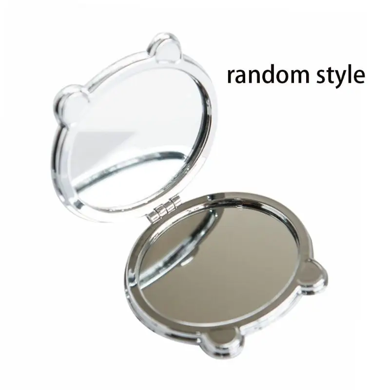Дамы девушки милый мультфильм панда печати путешествия портативный Круглый складной мини карманный макияж зеркало двухсторонний студенческий подарок случайный
