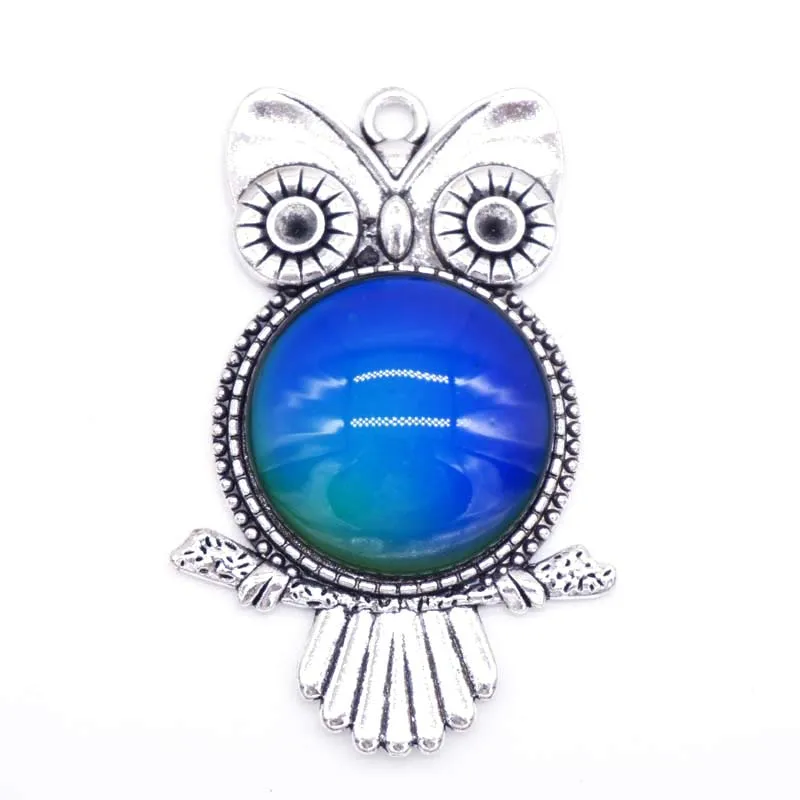 Новейшее винтажное Ожерелье Подвеска Сова сплав кулон эмоция чувство изменение цвета настроение ожерелье подвески