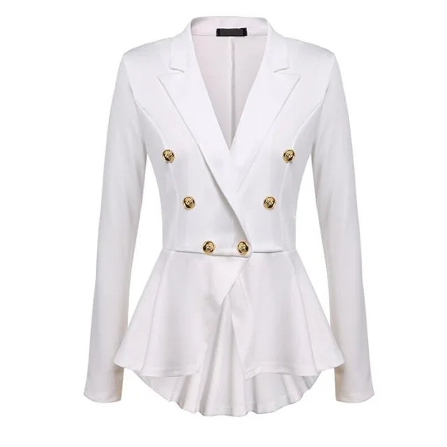 effen witte blazer vrouwen riem kleding office lange mouwen elegante