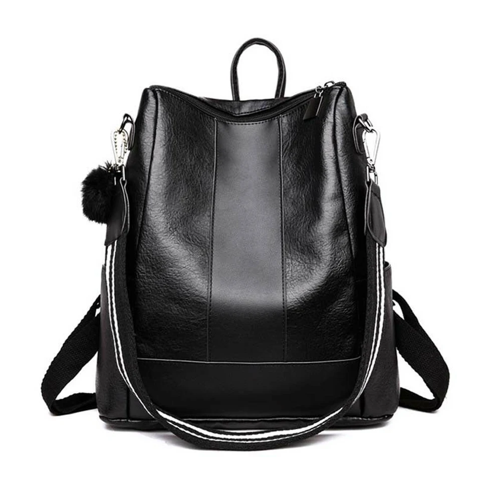 Одноцветная женская сумка из искусственной кожи дорожная через плечо Mochila Feminina