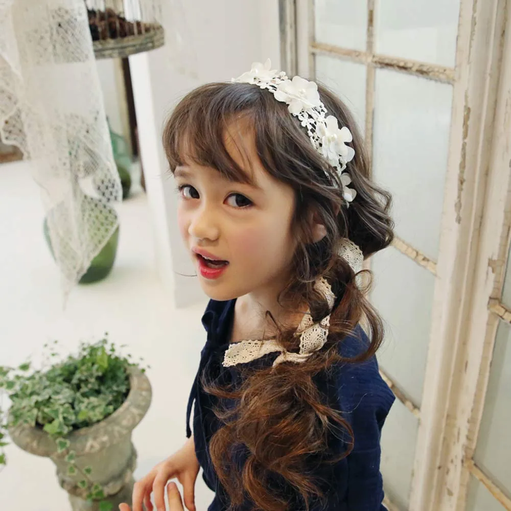 

Baby Girl beautiful Lace Hairband Girls Pearl Flower Headbands Hair Accessories baby fashion set newborn headbands bow headband