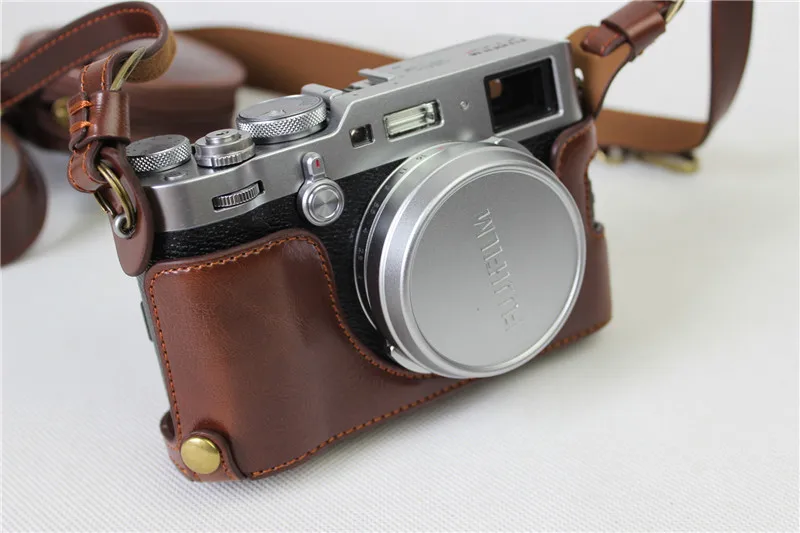 Винтажный чехол для камеры из искусственной кожи для Fujifilm X100F Fuji X100F, сумка для камеры, дизайн с открытой батареей+ ремешок+ чехол для аккумулятора