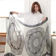 Теплые винтажные длинные мягкие хлопковые вуаль с принтом шарфы шаль палантин Уютный Шарф палантин для женщин 165 см* 85 см