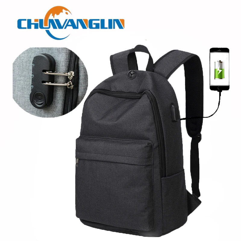Chuwanglin جديد عارضة مكافحة سرقة الذكور الظهر الأزياء USB قابلة للشحن حقائب السفر للرجال للجنسين حقيبة كمبيوتر محمول S07014 Chuwanglin جديد عارضة مكافحة سرقة الذكور الظهر الأزياء USB قابلة للشحن حقائب السفر للرجال للجنسين حقيبة كمبيوتر محمول S07014