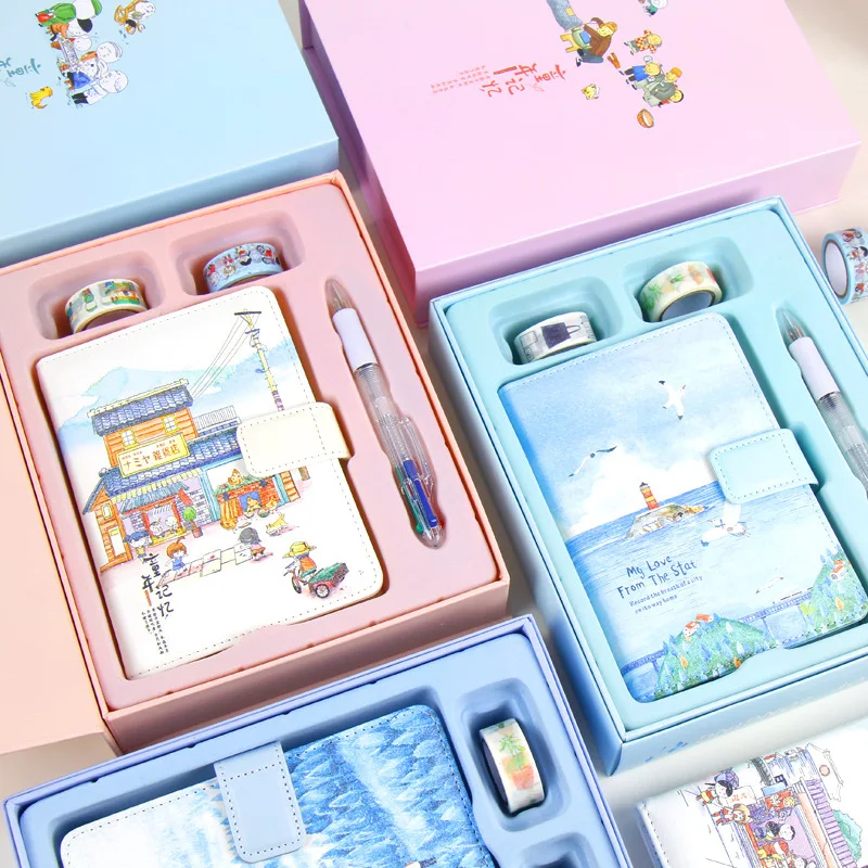 

New diary childhood memories creative notebook cute illustrations handbook diary plan notebook small fresh notebook diary A5
