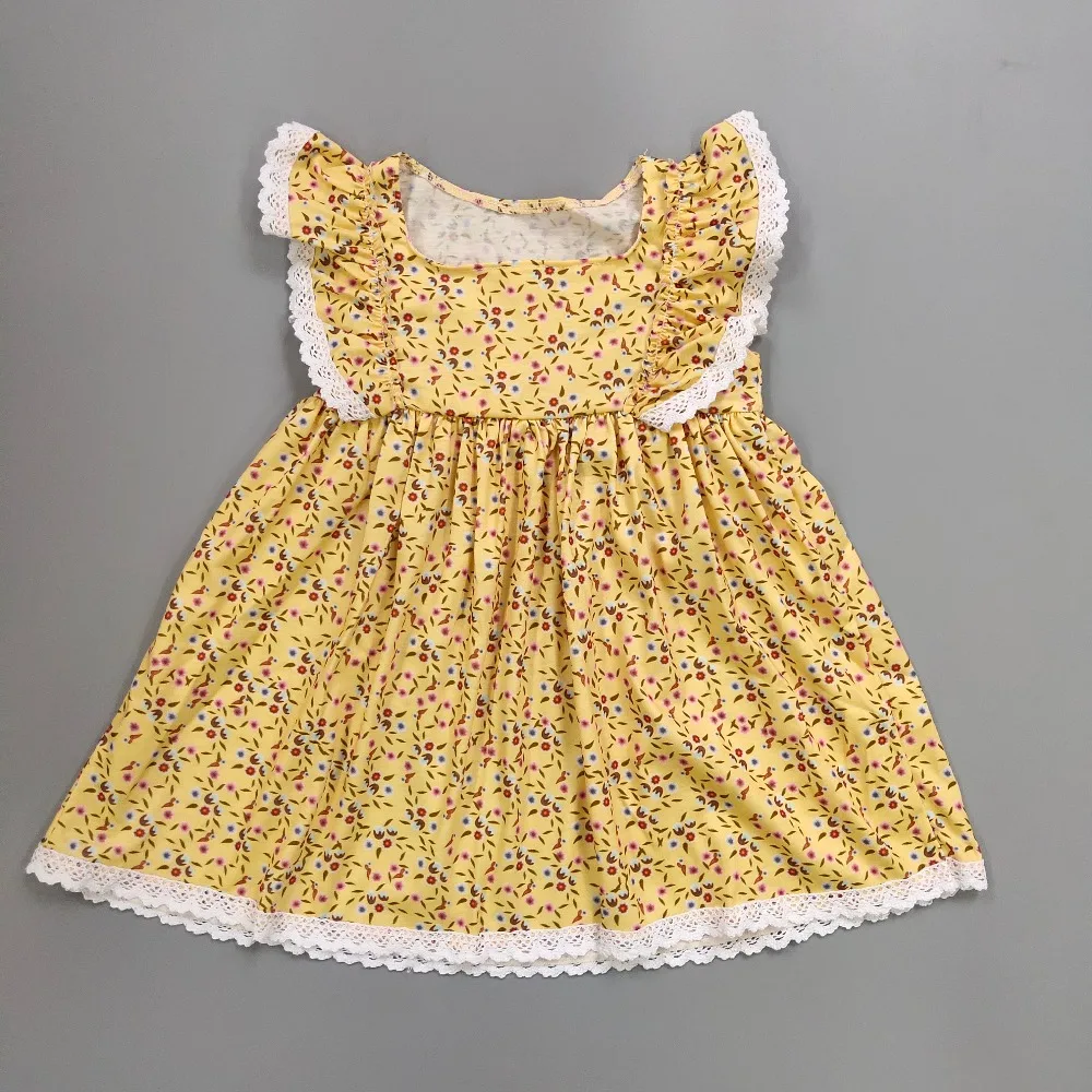 

CONICE NINI Remake Summer Dress Baby Sleeveless Cotton Fabric Floral Pattern Baby Girls Clothes Ruffle Girls Dresses LYQ812-531