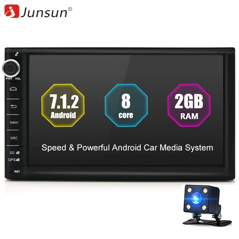 Junsun 7" Car DVD 2 Din Android Car Radio Multimedia Player Universal GPS Navigation 2G RAM+32GB