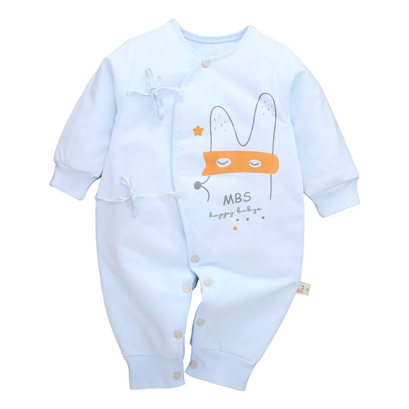 

One-Piece Jumpsuits Tie Closure Soild 100% Cotton Short-Sleeves Solid Color Cute Coveralls 3-6Months