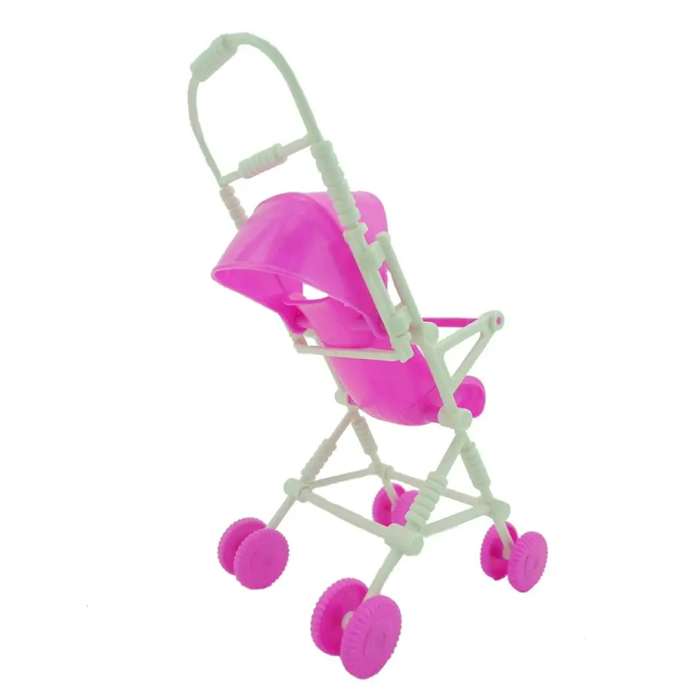 1 шт. розовая детская коляска на колесиках, детская игрушка для куклы Барби, Келли, подарки, детский игровой дом, ролевые игры, игрушки, пластиковые куклы, аксессуары