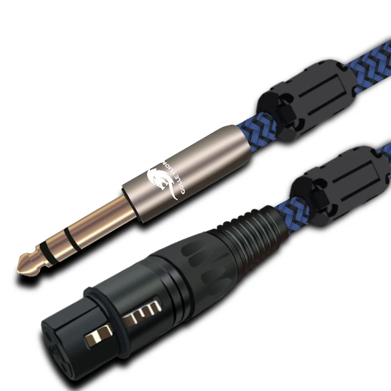 Audio Cable Audiophile Stereo 1/4" Jack 6.35mm Male to XLR 3 Pin Female