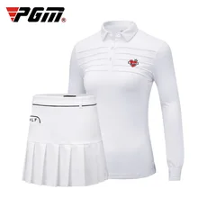 PGM осенне-зимняя одежда для гольфа женская футболка с длинными рукавами одежда для гольфа дышащая белая короткая юбка для женщин