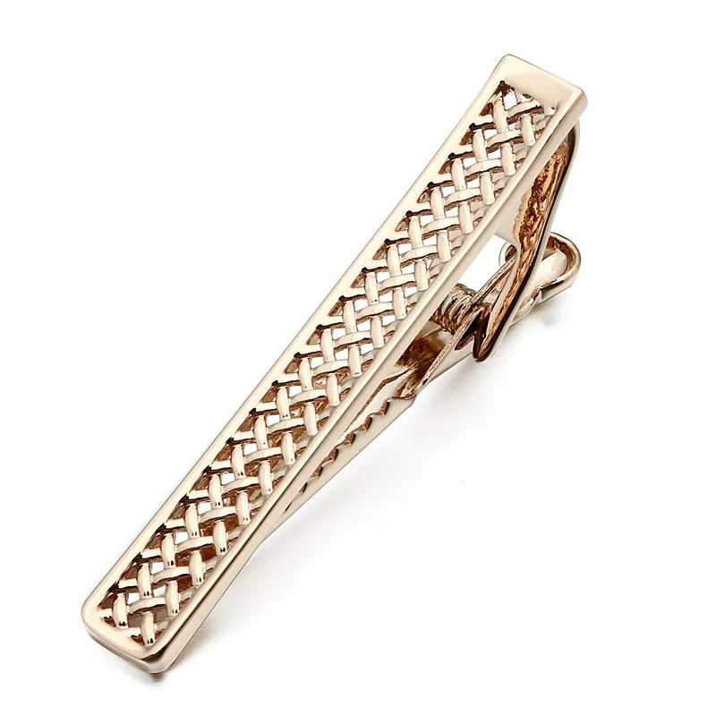 HAWSON металлический зажим для галстука полый дизайн 4 цвета на выбор мужской 2,1 дюймов зажим для галстука свадебный - Окраска металла: Покрытие из розового золота