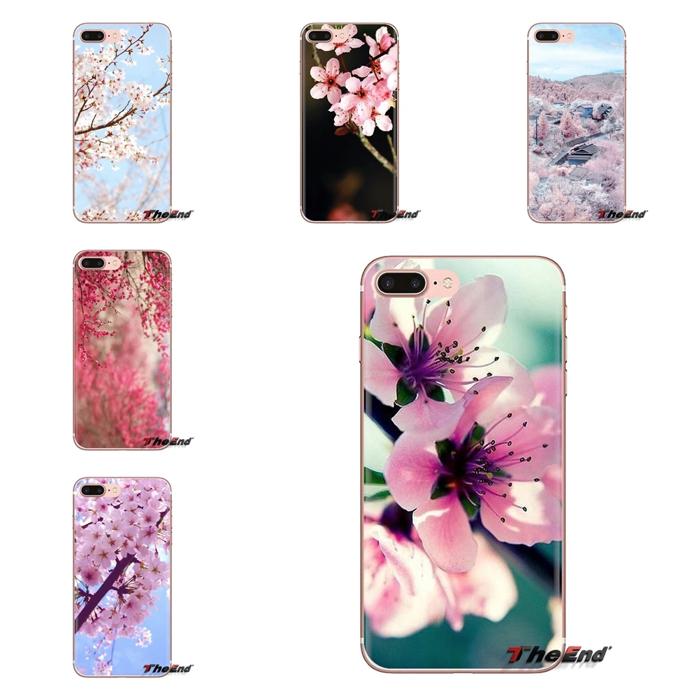 For LG Spirit Motorola Moto X4 E4 E5 G5 G5S G6 Z Z2 Z3 G2 G3 C Play Plus Mini Pink sakura Flower Cherry blossoms Soft TPU Covers |