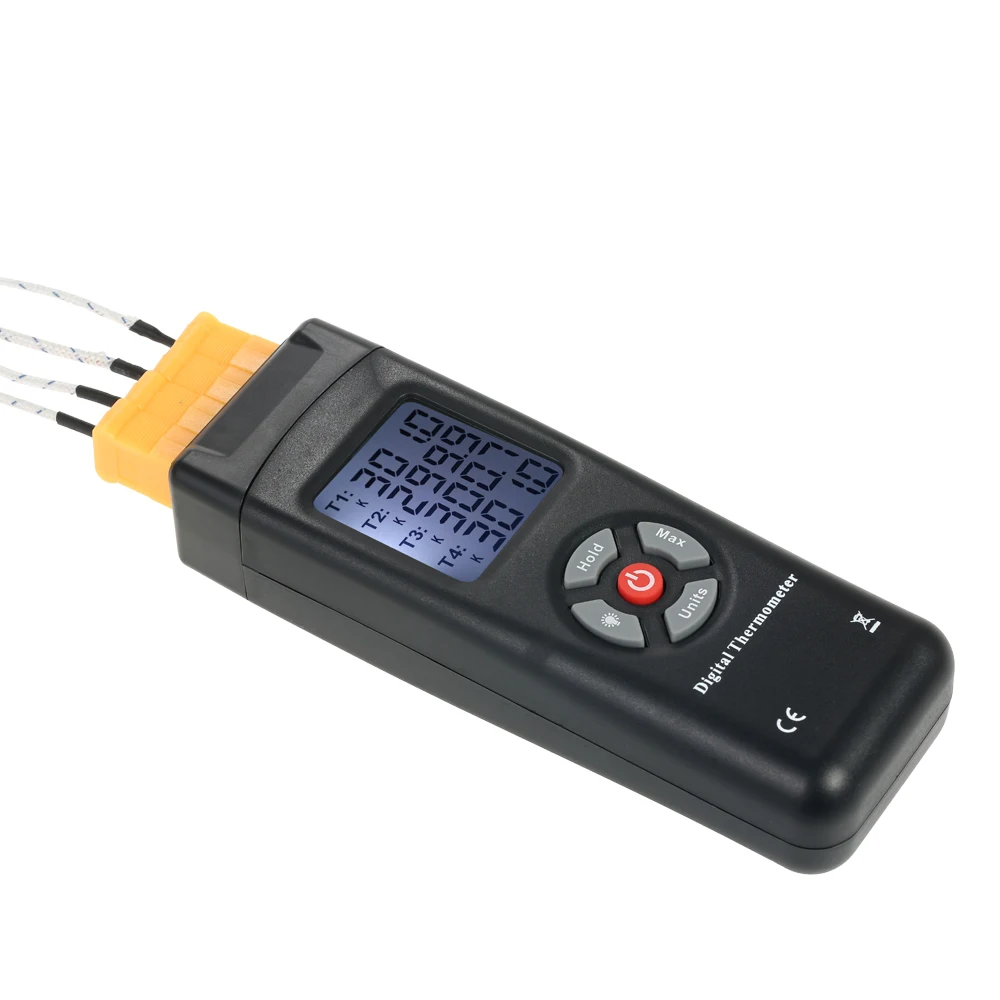 KKmoon 4-канал к-Тип цифровой ЖК-дисплей Термометр термопары Сенсор-50 ~ 1350 градусов удержания данных Функция