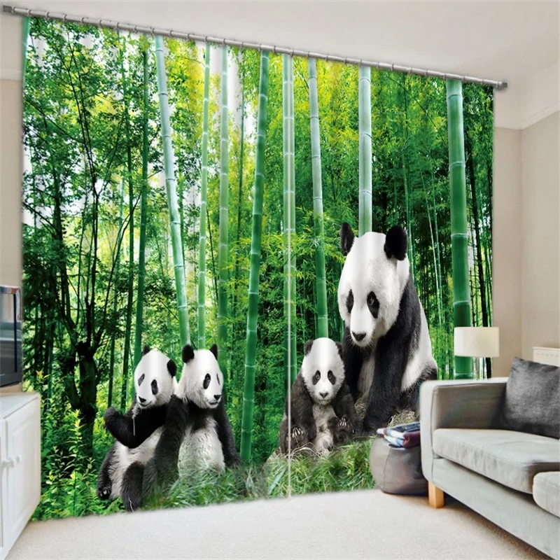 

3D Animal Panda Monkey Rabbit Curtains Backdrop Fabric Living Room Bedroom Office Decoration Modern Window Blackout Drapes