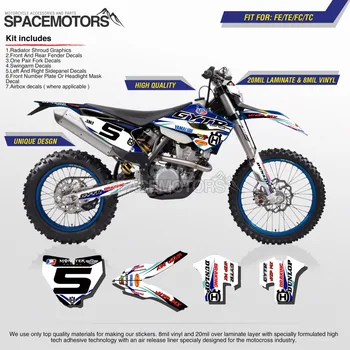 

Graphic 3M dual layaer vinyl skin sticker decal graphics kit for HUSQUARNA FE TC FC TE 2014-2018 motorcycle dirtbike motocross