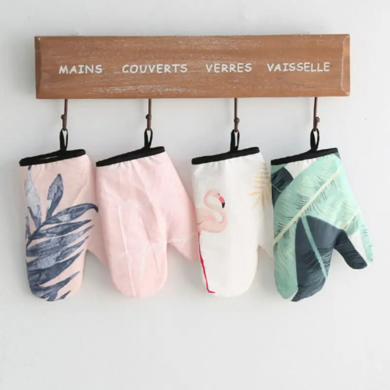 

1 Pcs/lot Oven Mitt, Kitchen Cooking Glove, Simple Nordic Style Heat Resistant Thick Microwave Glove, Non-slip, Pattern Random