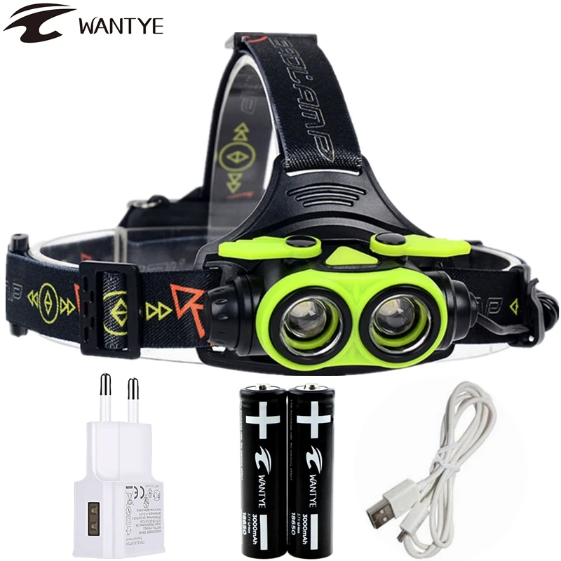 

6000lm Zoom LED Headlamp USB Head lamp Rechargeable XML 2L2 Headlight 18650 AA Head Light Running Camping Flashlight torch