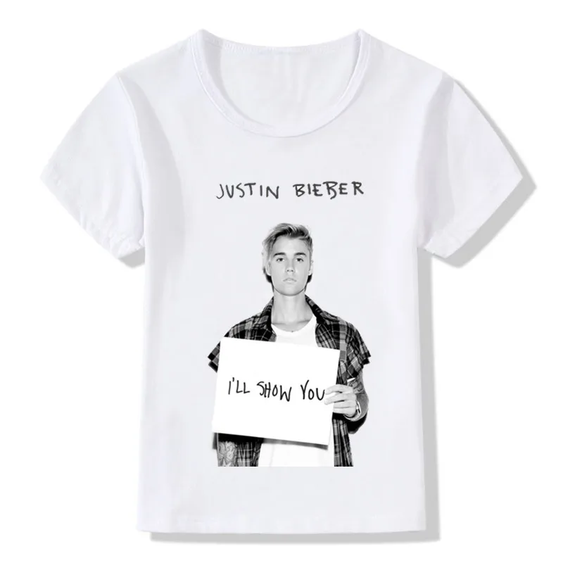 

Boys/Girls Short Sleeve Clothes Children Justin Bieber Print T-Shirts Summer Top Hipster Hip Hop Kpop Baby Kids Tee,-2236