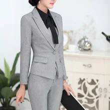 Плюс Размеры 4XL Новинка серый Профессиональный Бизнес Для женщин Костюмы Куртки и Брюки для девочек Единые Стили женский Брюки для девочек Мотобрюки комплект Пиджаки для женщин