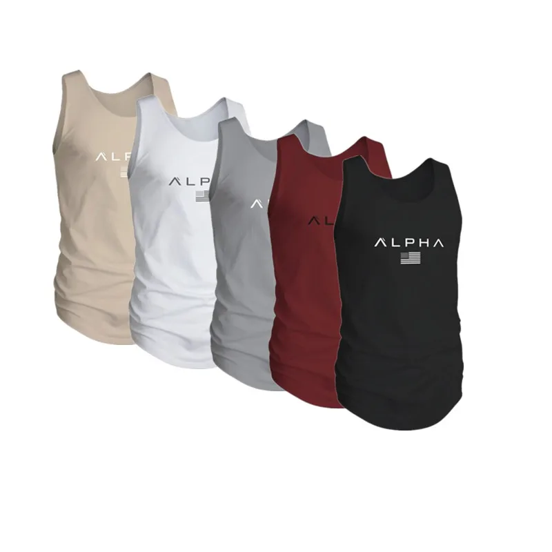 

MLCRIYG Summer 2019 Men's New Leisure Gyms Training Outdoor Running Slim Stretch Sweat Absorbent Cotton Vest 5 Colors m-xxl
