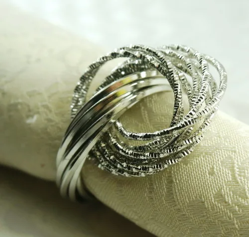 Металлическое декоративное кольцо для салфеток, держатель для салфеток для свадьбы