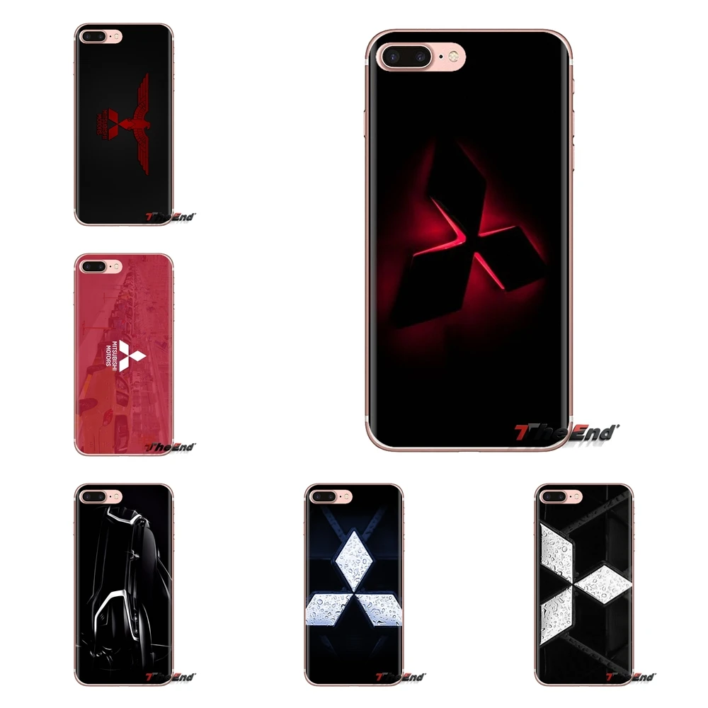 For iPod Touch Apple iPhone 4 4S 5 5S SE 5C 6 6S 7 8 X XR XS Plus MAX Transparent Soft Shell Covers Mitsubishi Motors Car Logo |