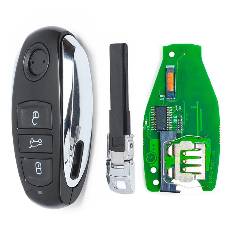 KEYECU 10x 315/ 433/ 868MHz ID46/ 7953 Chip 3 Button Replacement Smart Card Remote Key Fob for Volkswagen T*ouareg 2010-2014