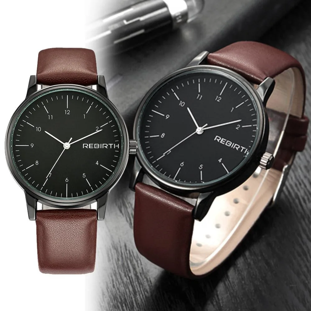 New Clock Watches Men Brand Fashion Watches Bracelets Leather Stainless