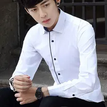 Camisa мужские рубашки с длинным рукавом мужская рубашка брендовая одежда Повседневная приталенная рубашка в полоску мужская рубашка