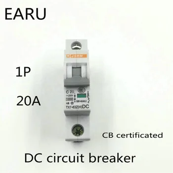 

1P 20A DC 250V DC Circuit Breaker MCB for PV Solar Energy Photovoltaic System Battery C curve CB Certificated Din Rail Mounted