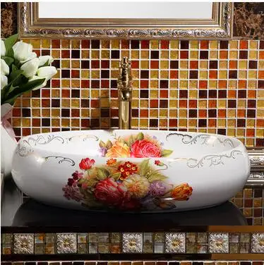 

Ceramic basin on the oval art basin sink the pool that wash a face Lavatory basin rural household