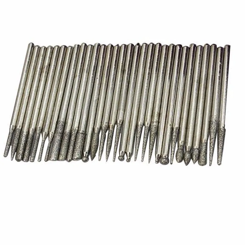 

SPTA 30PCS Hot Diamond Burr Bits Drill Kit For Engraving Carving Card Grinding Tool Set -No Box ,Packing is opp bags