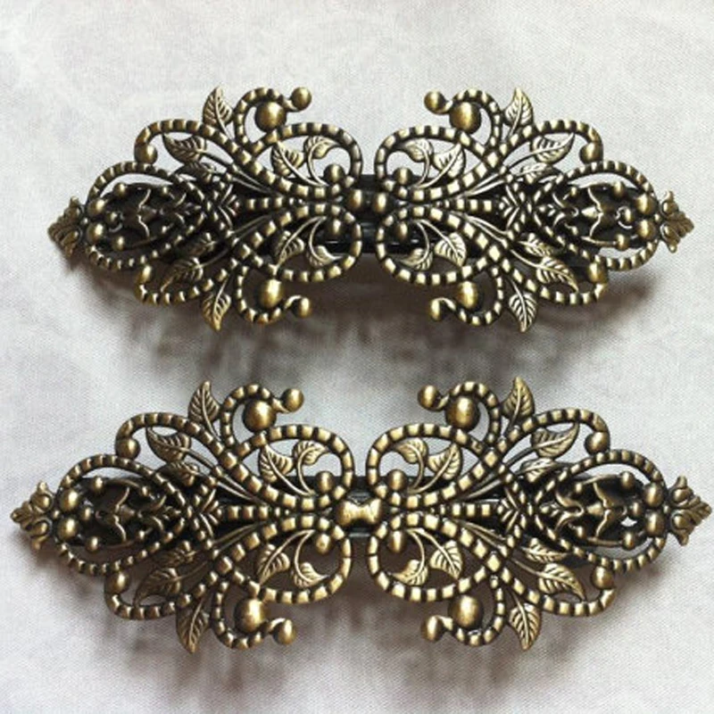 French Hair Barrettes Metal hair clips for Woman lady Fashion bronze