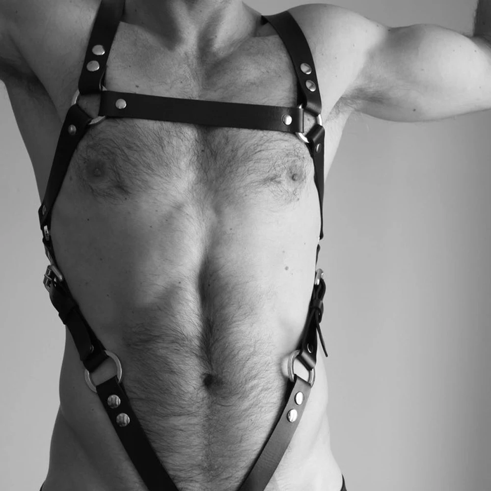Fashion Men Leather Harness Bdsm Bondage Belt Gay Adjustable Chest Crop Top Club Cosplay Suspender Male Exotic Fashion Men Leather Harness Bdsm Bondage Belt Gay Adjustable Chest Crop Top Club Cosplay Suspender Male Exotic