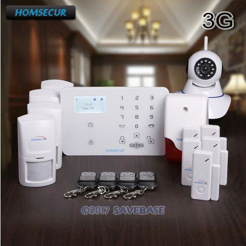 

HOMSECUR Wireless WCDMA 3G LCD Burglar Intruder Alarm System +Wireless IP Camera
