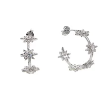 20 мм Круг проложить ясно кубический цирконий CZ золото цвет серьги Нежная звезда Минимальный multi пирсинг серьги-гвоздики